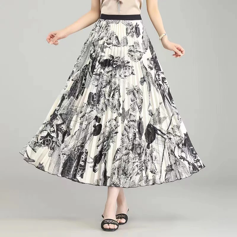 （201-250听编号）姑品半身裙马面裙纱裙高腰松紧腰中长款直筒裙