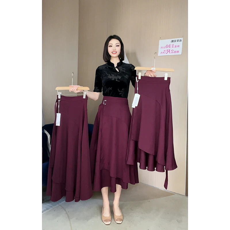 （腰围可调节）四季款显瘦半身裙垂感半身裙裙子气质大码中长裙反季