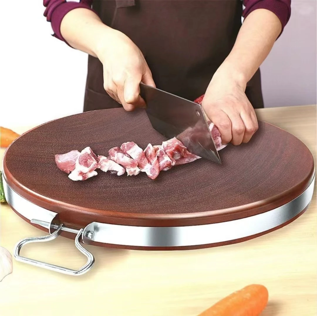 铁木切菜板水果板整木切割 家用 防霉 双面 无漆无腊铁木圆形菜板