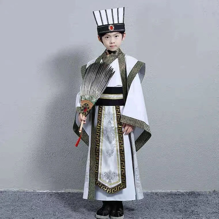 儿童汉服女童男童三国演义曹操刘备关羽张飞诸葛亮服装鲁肃演出服