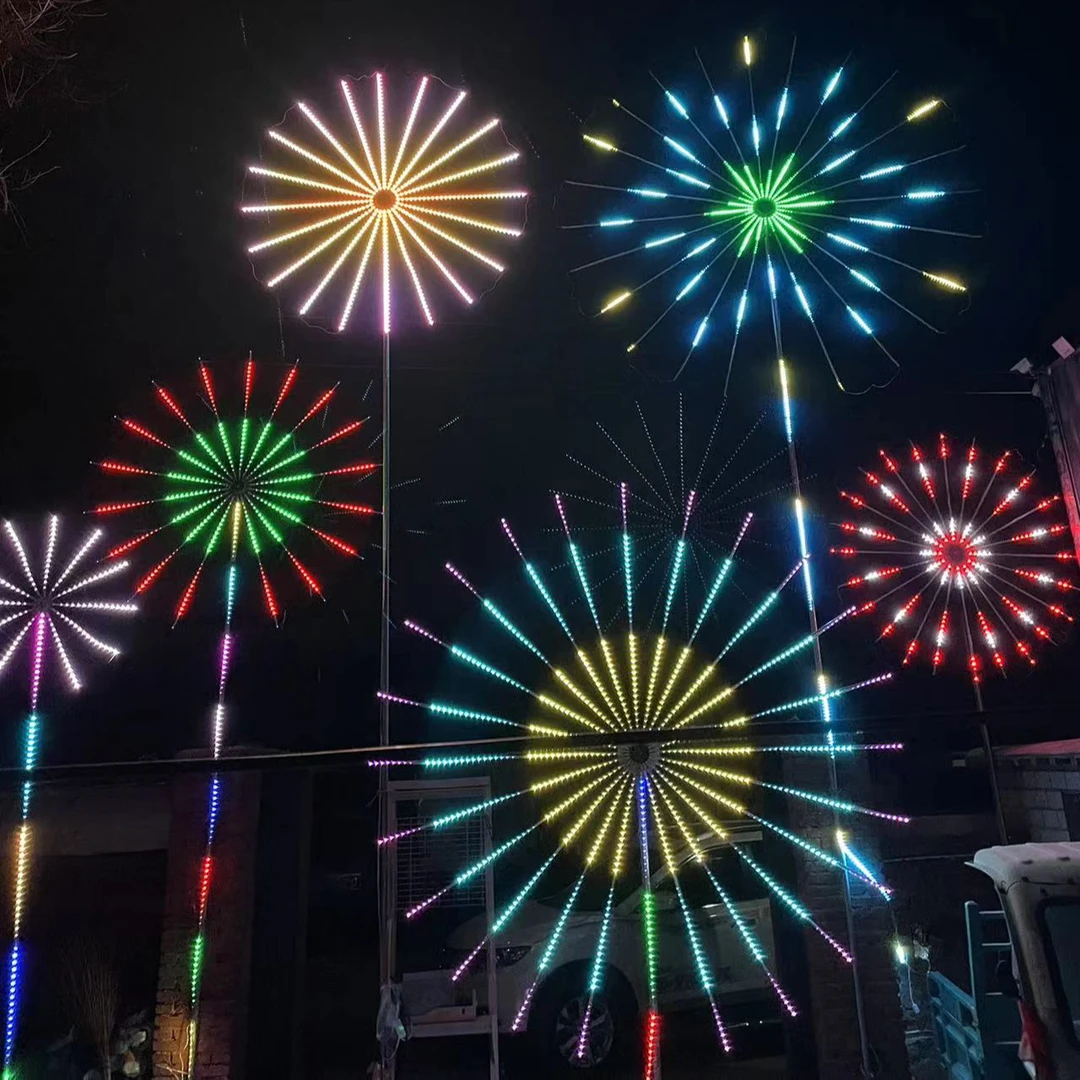 2024火爆户外防水烟花灯手机蓝牙APP声控氛围灯