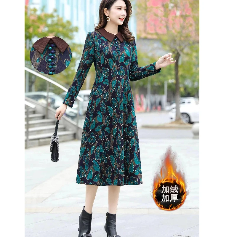 【桃姐宠粉】ZF180时尚休闲连衣裙气质洋气中长款连衣裙女