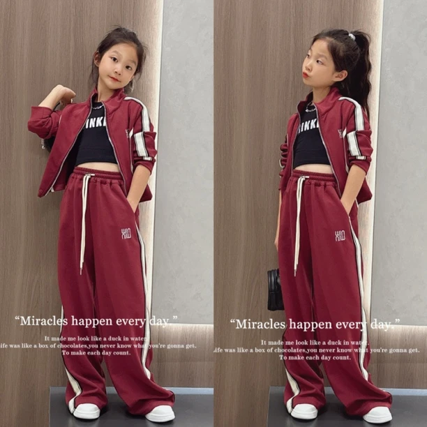 CC女童套装秋季中大童2024新款洋气儿童韩版两件套潮