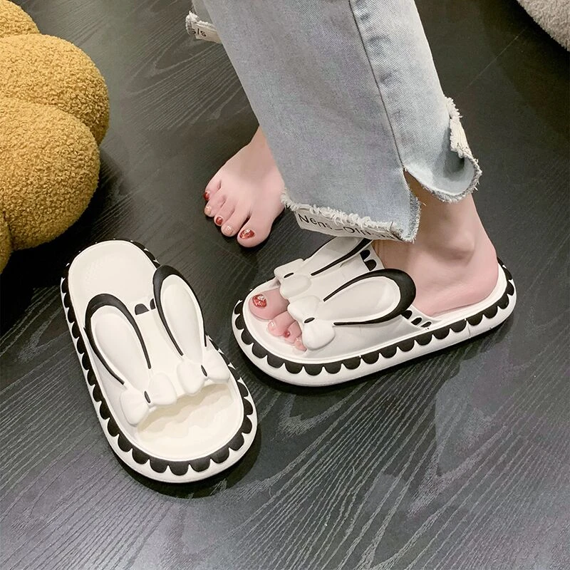 可爱少女心兔子拖鞋女士夏季外穿新款室内家居洗澡防滑厚底凉拖鞋