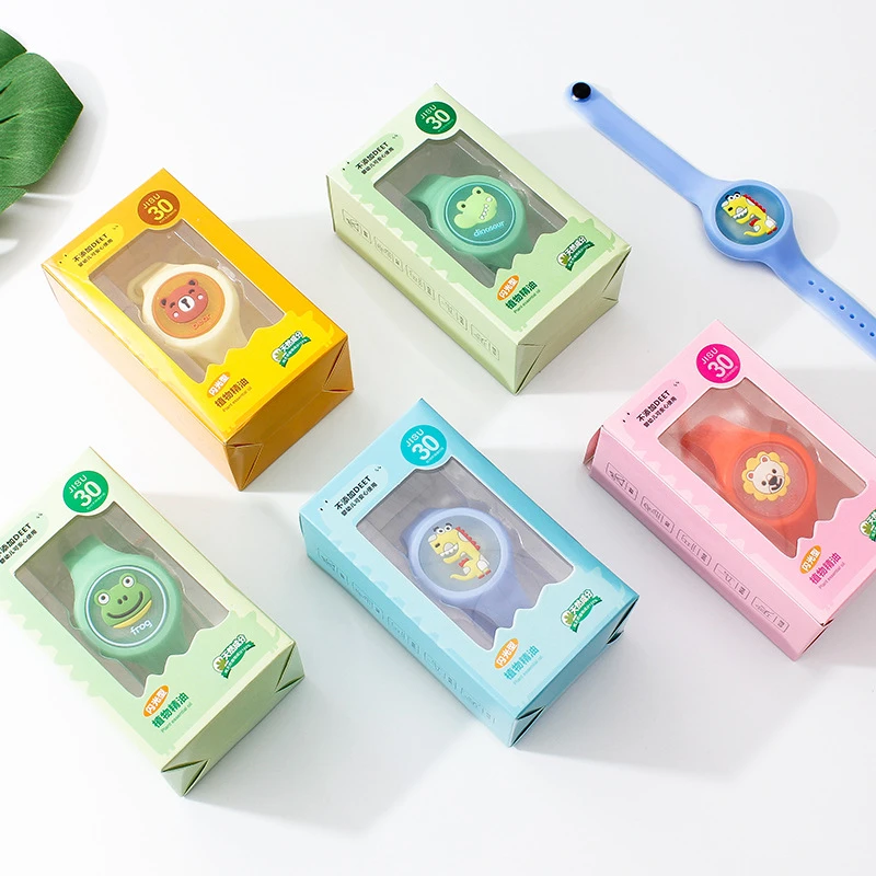 【娟姐定制】五盒植物精油发光手表手环硅胶卡通手表夏季防叮咬