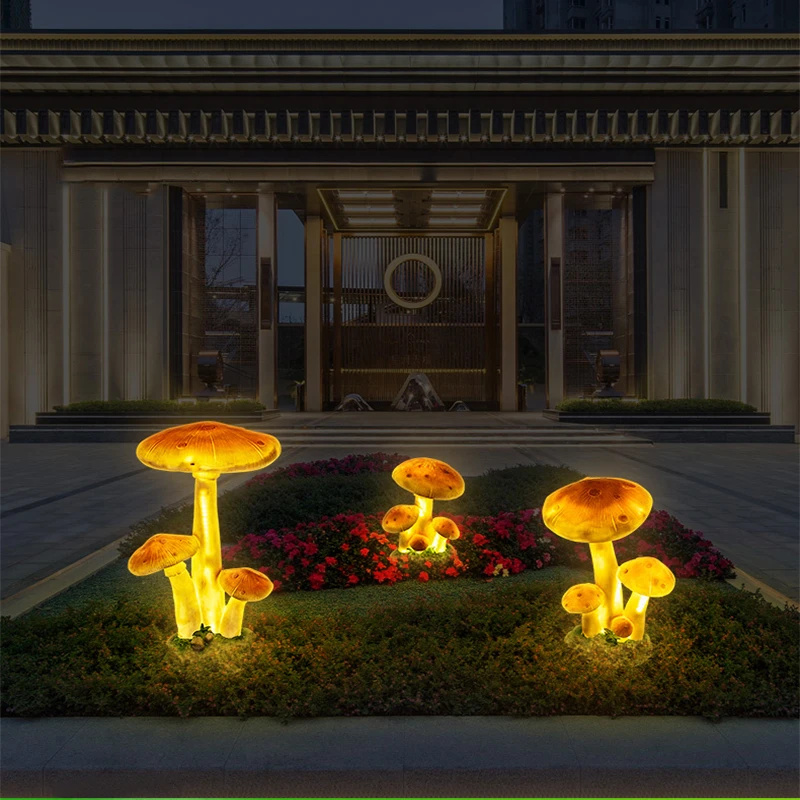 太阳能户外发光蘑菇灯造型卡通灯装饰布置草坪花园景区亮化庭院灯