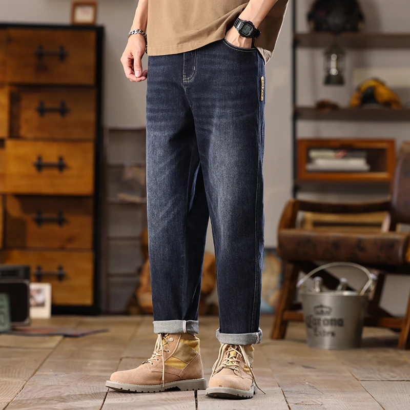2024春夏爆款经典复古百搭高街垂感休闲宽松潮时尚潮男拖地牛仔裤