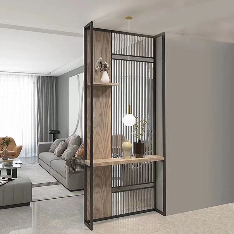 入户挡门客厅装饰格栅玄关柜隔断墙简约进门遮挡长虹玻璃阳台屏风