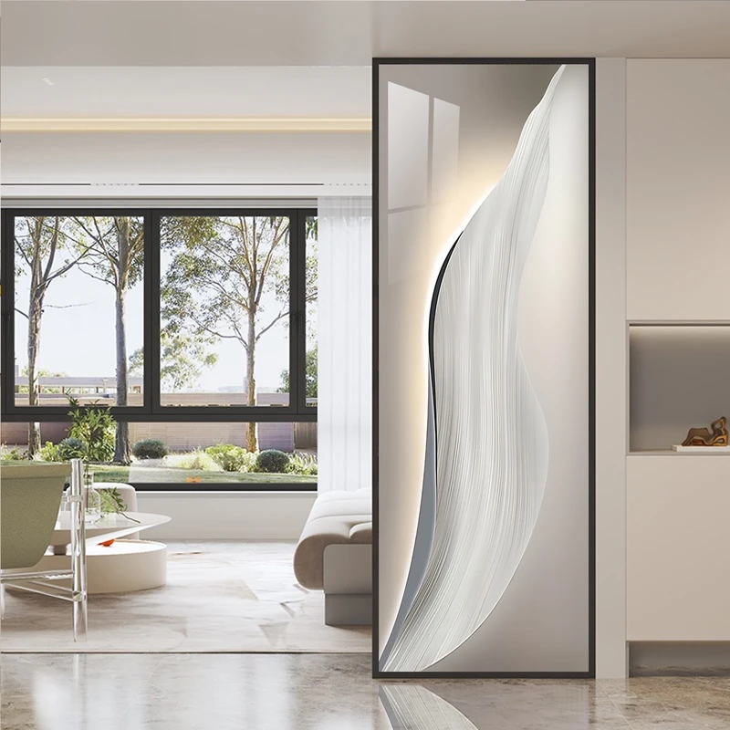 玻璃屏风隔断客厅简约现代网红入户玄关装饰轻奢卧室遮挡移动家用