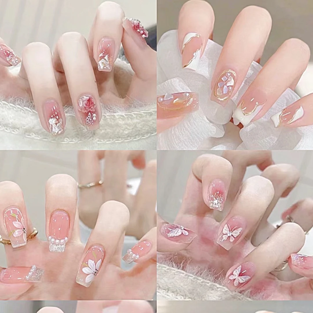 【下单备注编码】穿戴甲可爱纯手工夏日ins冰透温柔