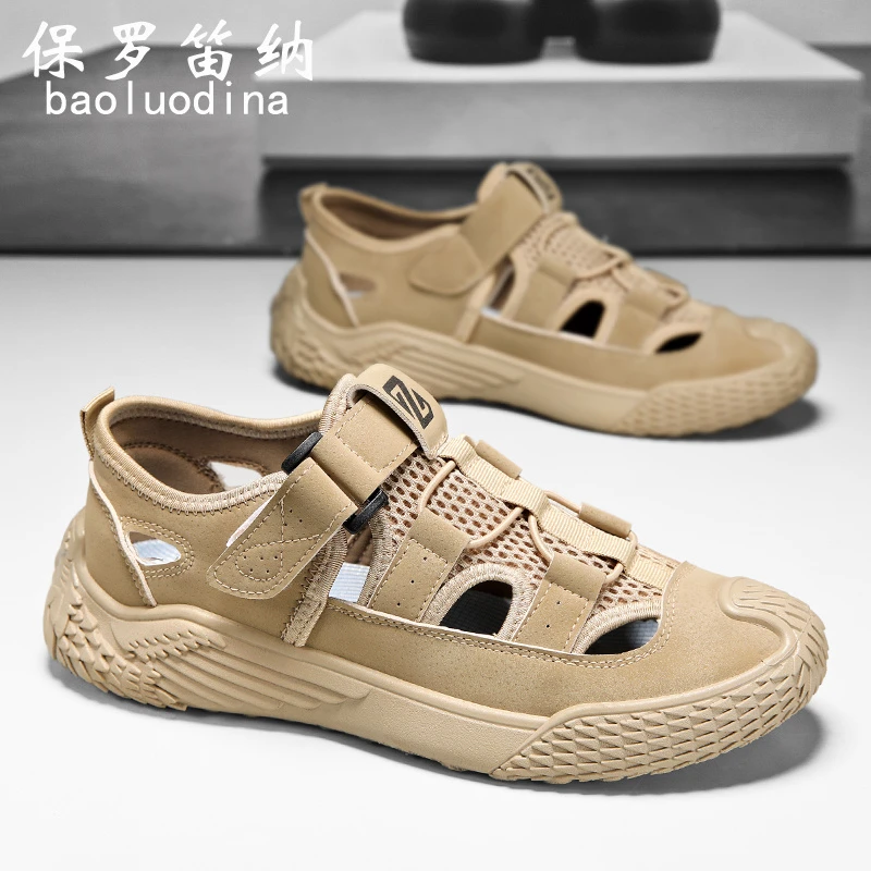 百搭男夏季2025新款防滑耐磨工作男鞋户外镂空运动溯溪沙滩涉水鞋