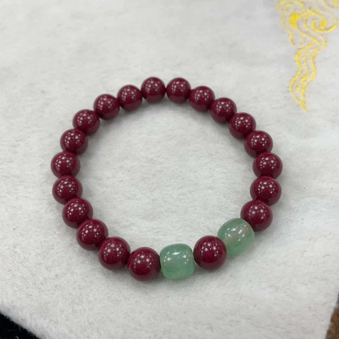 含辰砂工艺品小众珠宝朱砂手串8mm（多样性）