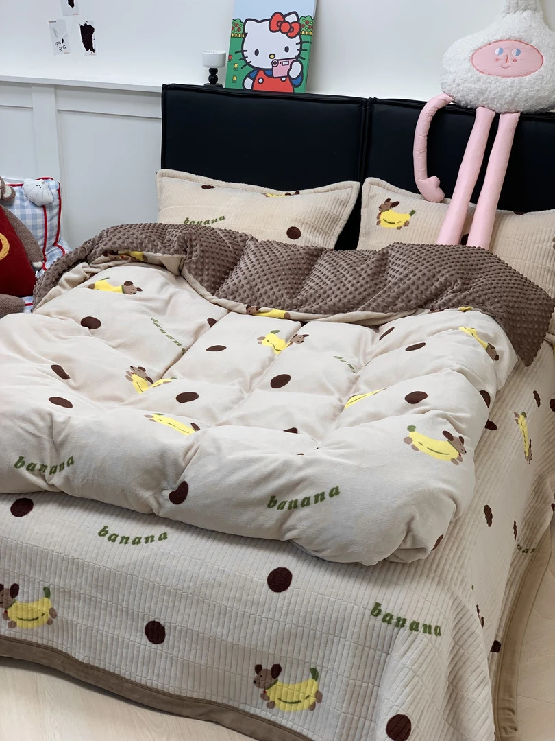 【L·W梨窝】ins风小清新 牛奶绒AB版（保暖锁温）被套 可配床盖~