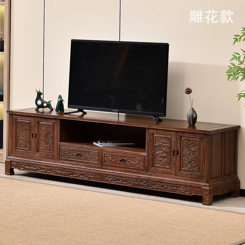 红木家具非洲鸡翅木电视柜客厅全实木地柜中式简约收纳储物柜组合