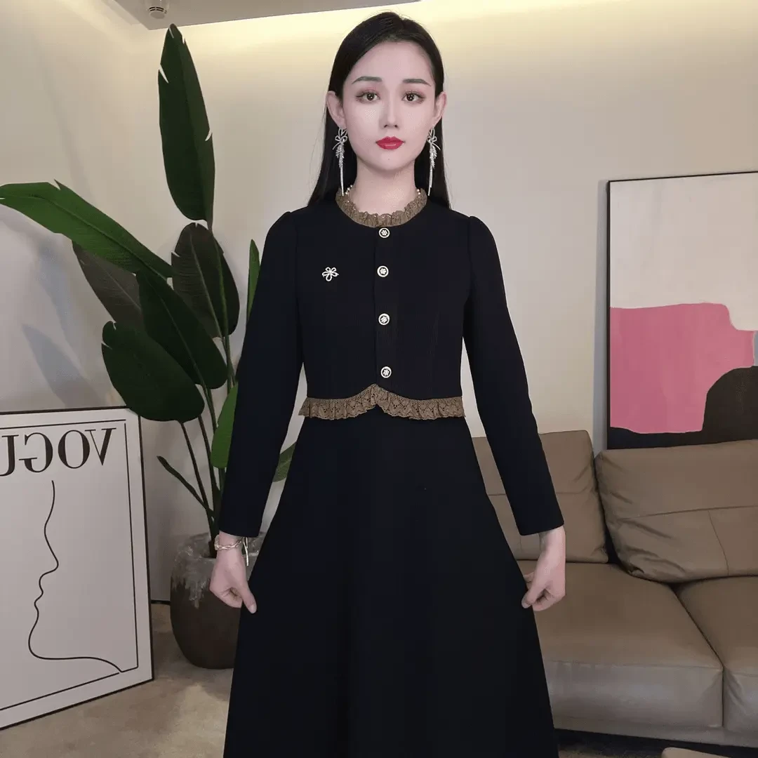 J2313秋冬新款时尚气质连衣裙洋气穿搭打底裙