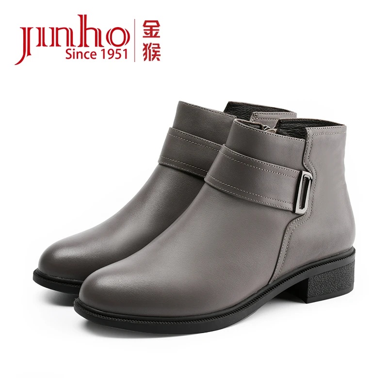 Jinho/金猴【微瑕，介意勿拍】时尚加绒冬季舒适保暖女士短靴450588C