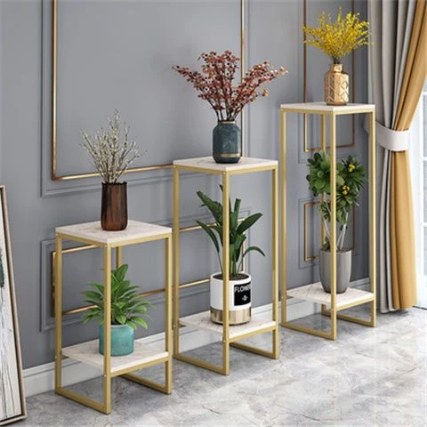 花架子北欧室内家用阳台装饰置物架铁艺客厅简约花盆多层挂架绿萝