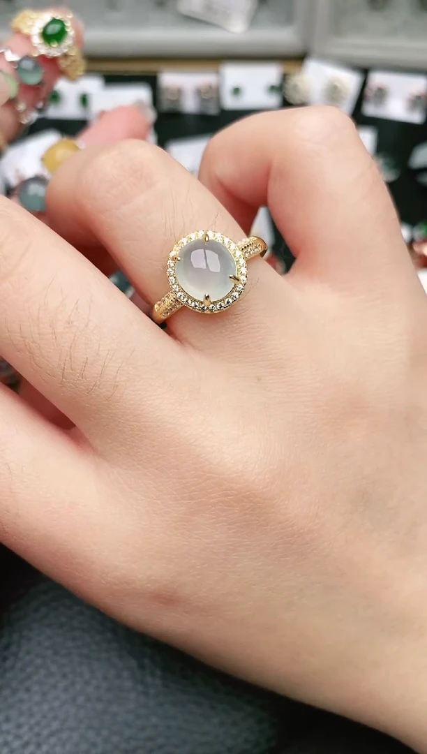 【闪购商品】翡翠戒指银S925镶嵌0