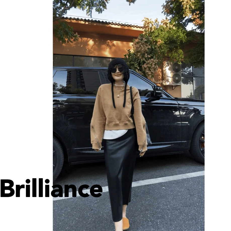 Brilliance 【No退换】430克重 潮牌 斜拉链设计元素 短款卫衣