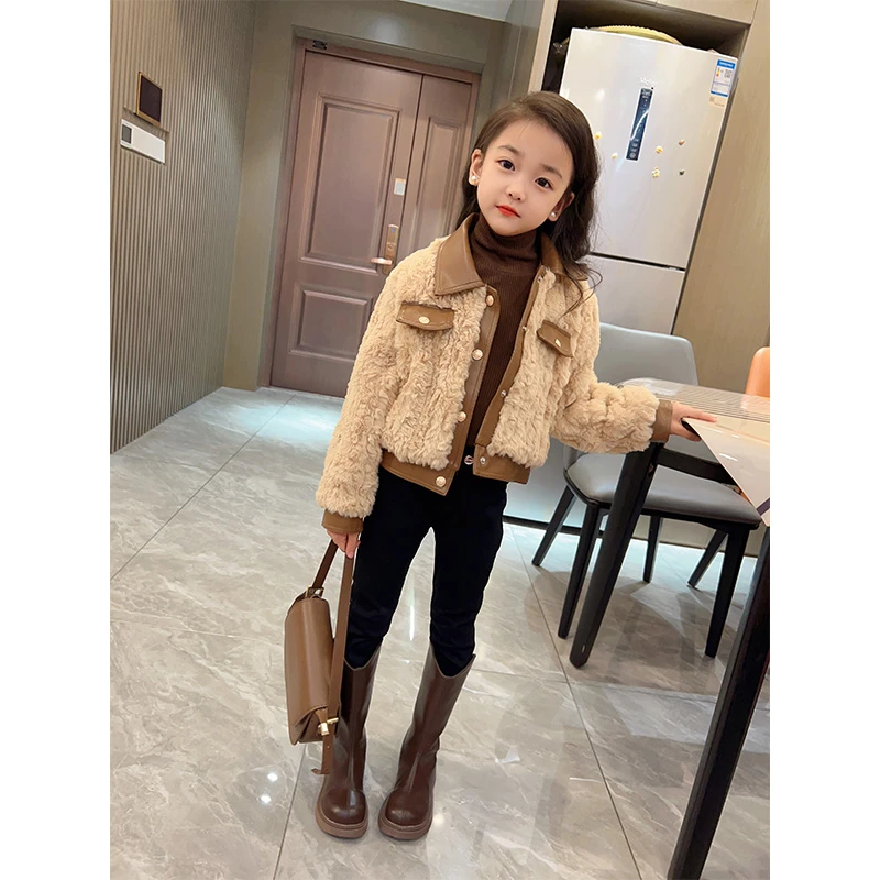 冬季2023女童百搭高弹加绒黑色小脚裤魔术裤23553#