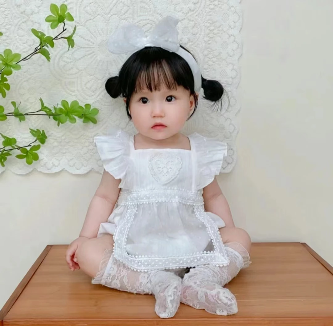 带发带韩版婴儿夏装女宝宝连体公主超萌吊带包屁衣满月服