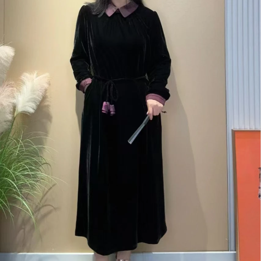 连衣裙显瘦法式时尚气质百搭秋季长袖网红