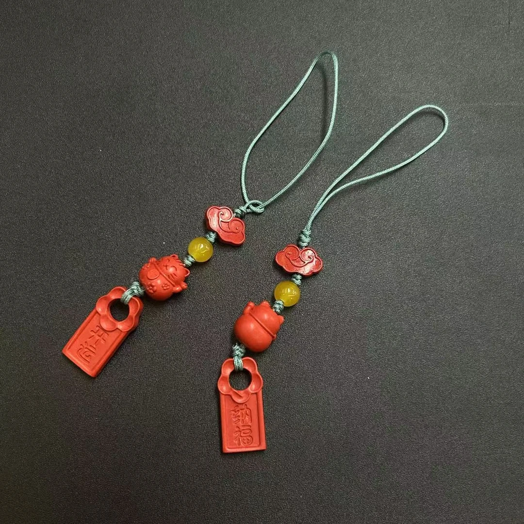 含辰砂工艺品猫咪挂件*（多样性发一件）294