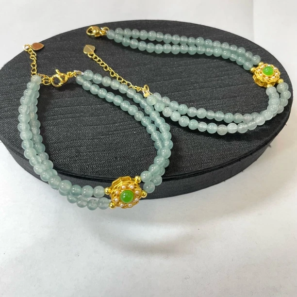 蓝水翡翠双排手链4m+*（多样性发一件）33