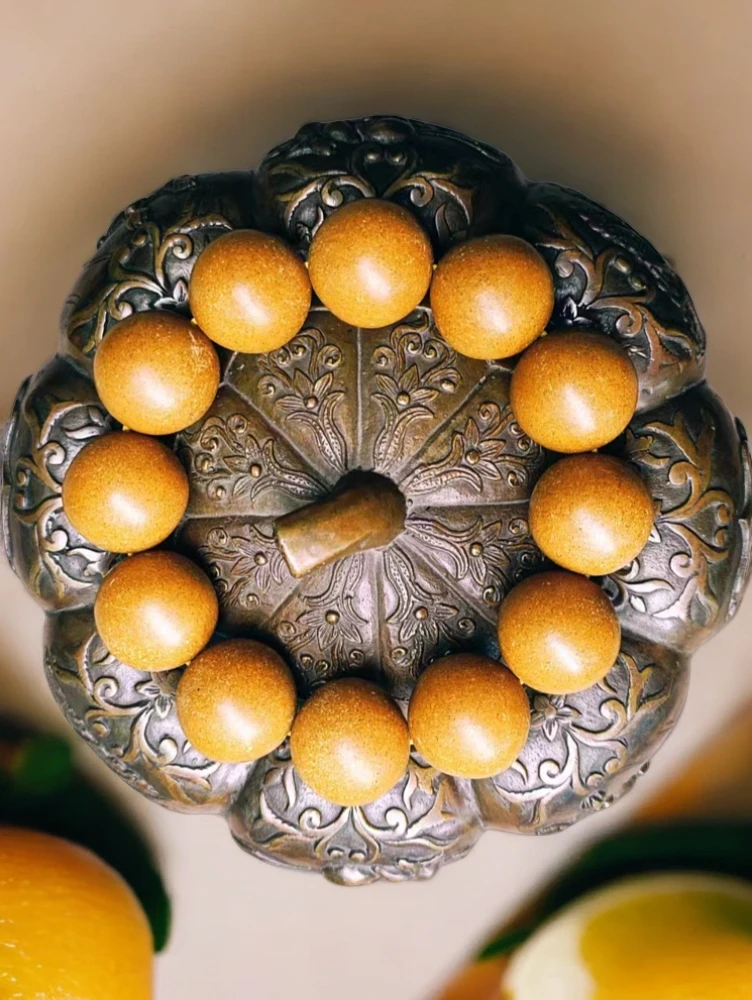 【黄翡宫音】木樨合香手串桂花味手工制作天然香料源头厂家合香珠