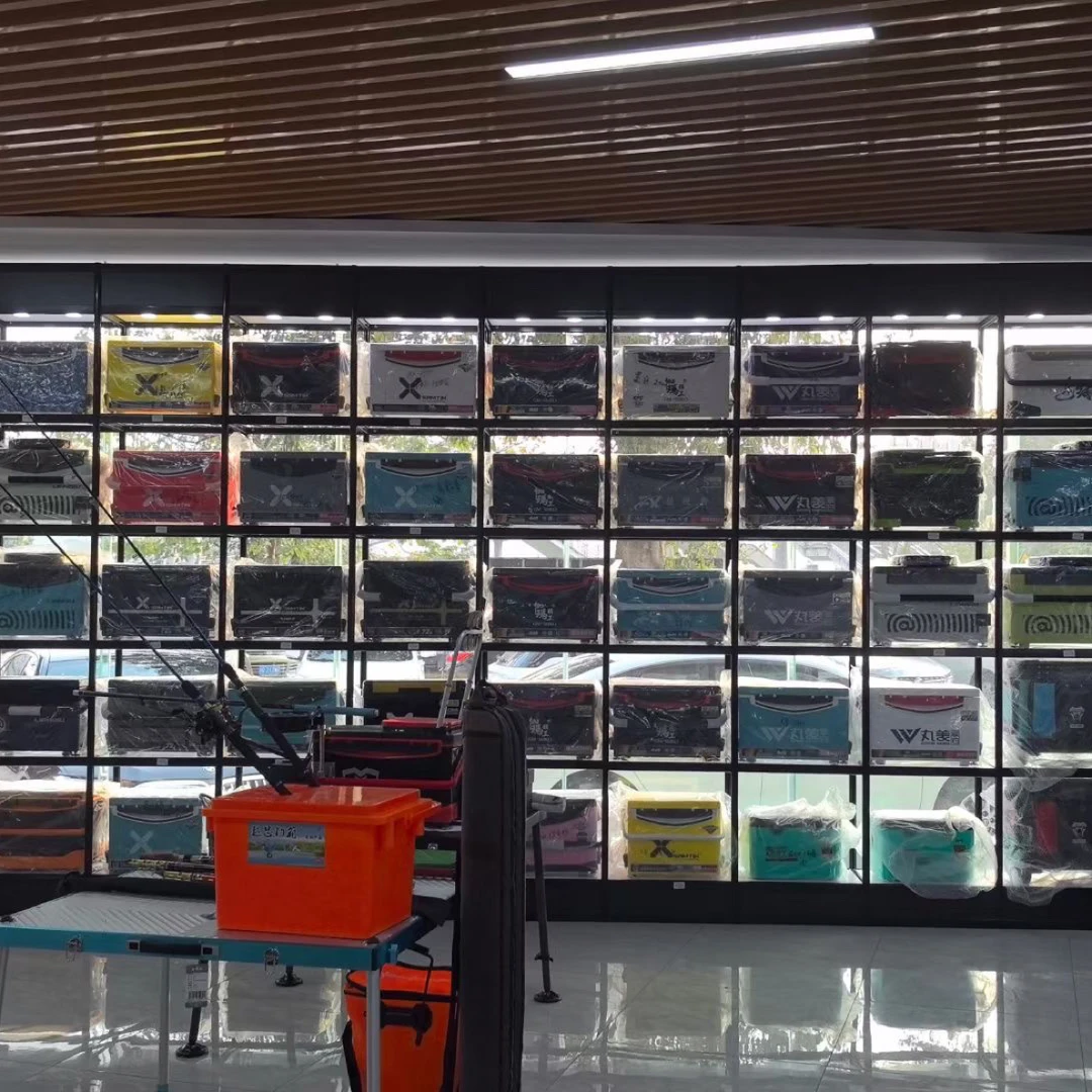 定做渔具展示柜路亚展示柜钓箱展示柜渔具店展示柜鱼漂架饵料货架