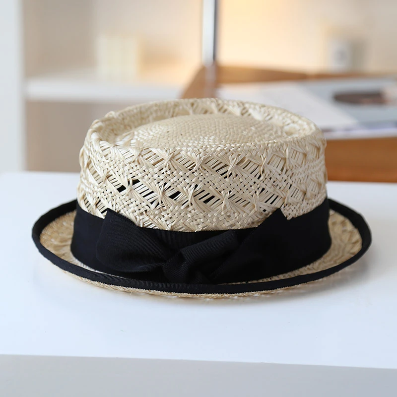 秋印   手作古法工艺编织草帽拉菲草剑麻礼帽度假出游防晒帽子女
