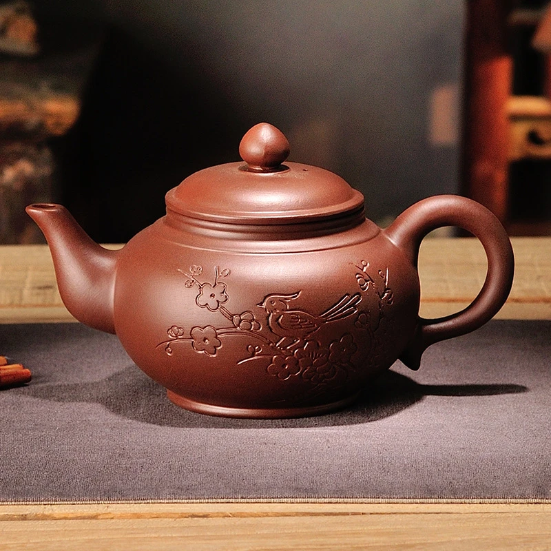 宜兴朱泥600-700ml大容量紫砂茶壶紫砂壶家用功夫茶具单个泡茶壶