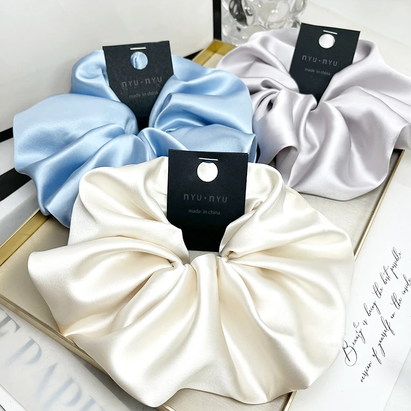 超大号高级感厚绸缎面大肠发圈女2025新款18CM丸子头轻奢头绳发饰