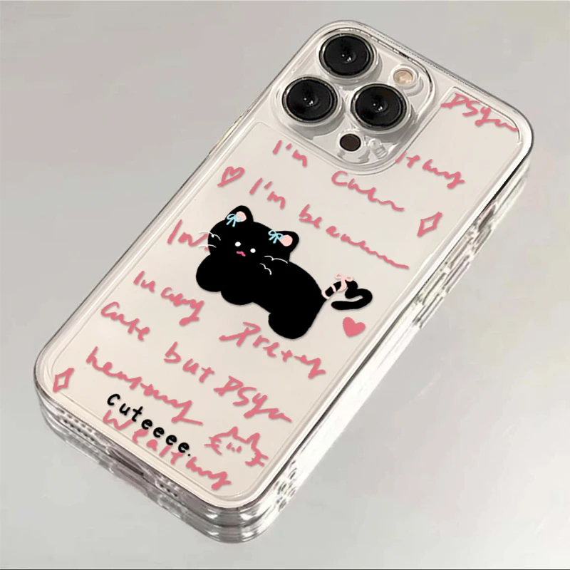 趣味猫咪英文iPhone15/15pro苹果13/12/11/14promax手机壳XS XR软