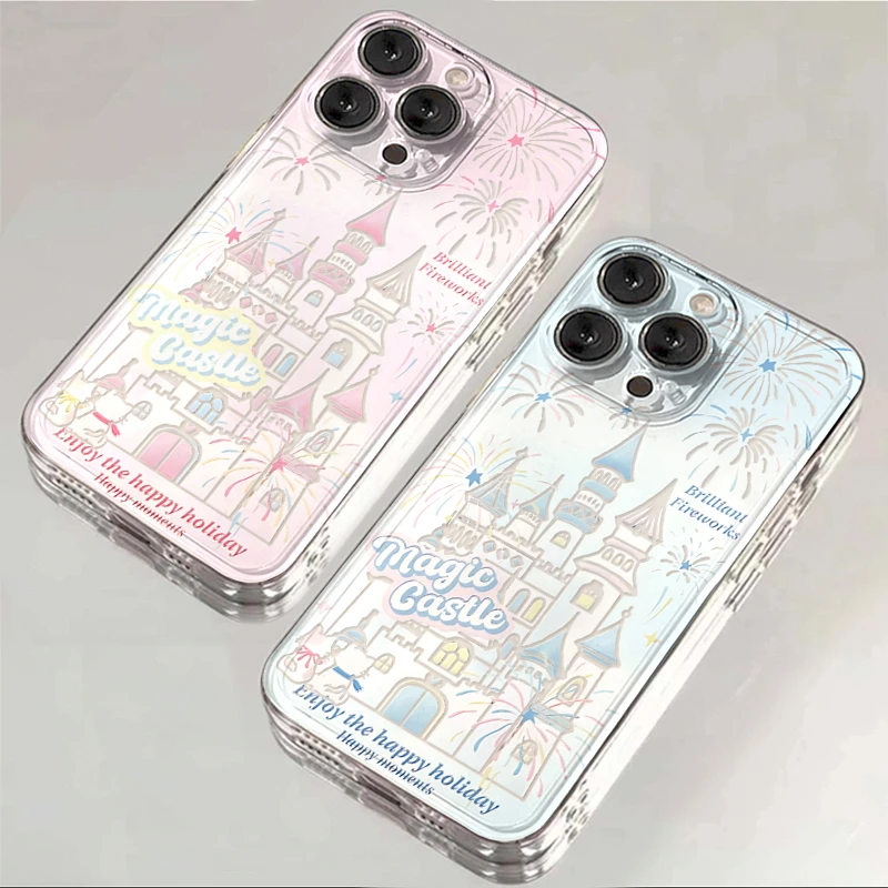 晕染烟花城堡iPhone14苹果13手机壳15全包软12华为vivo小米oppo套