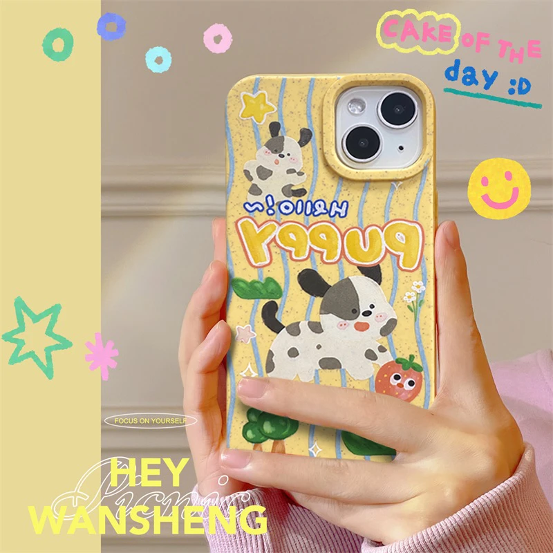 小麦壳卡通狗狗iphone14/13手机壳12 11promax女xsmax xr防摔7p8p