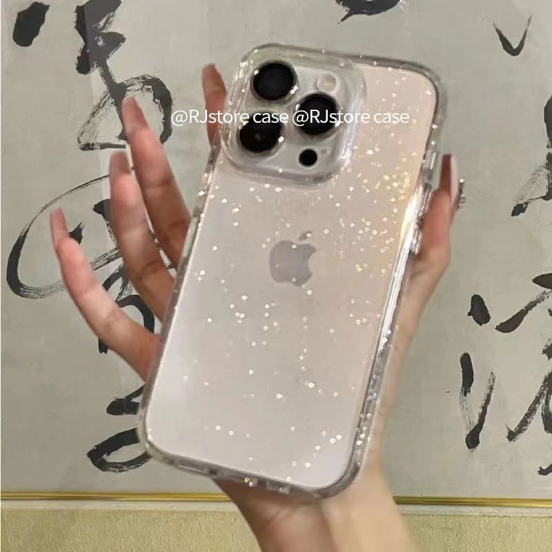 闪粉透明iphone15/14/13PRO高级手机壳12promax苹果13/11大孔XRXS