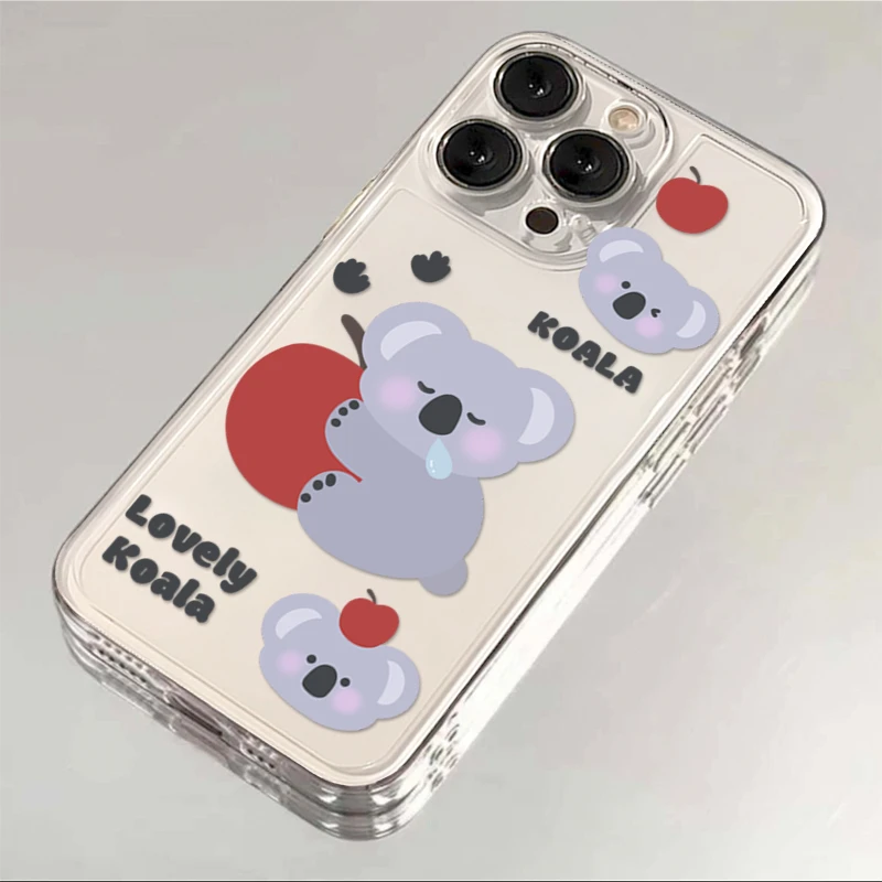 睡觉考拉抱苹果15promax透明iPhone14/13/12/11手机壳XS XR苹果15