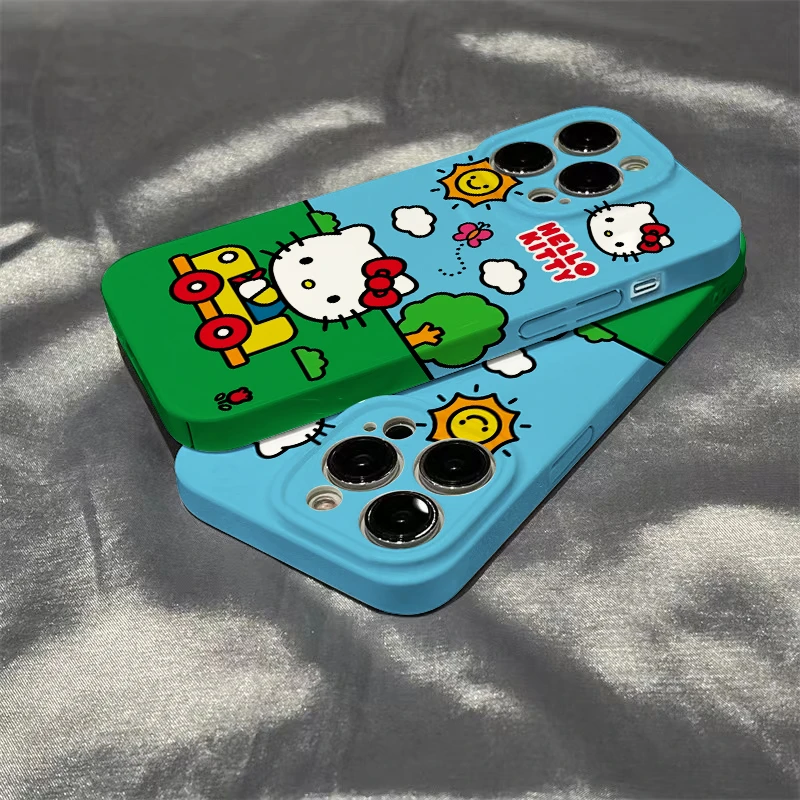 日韩卡通kitty苹果14菲林壳iphone13promax手机壳11/12硬XSXR套8p