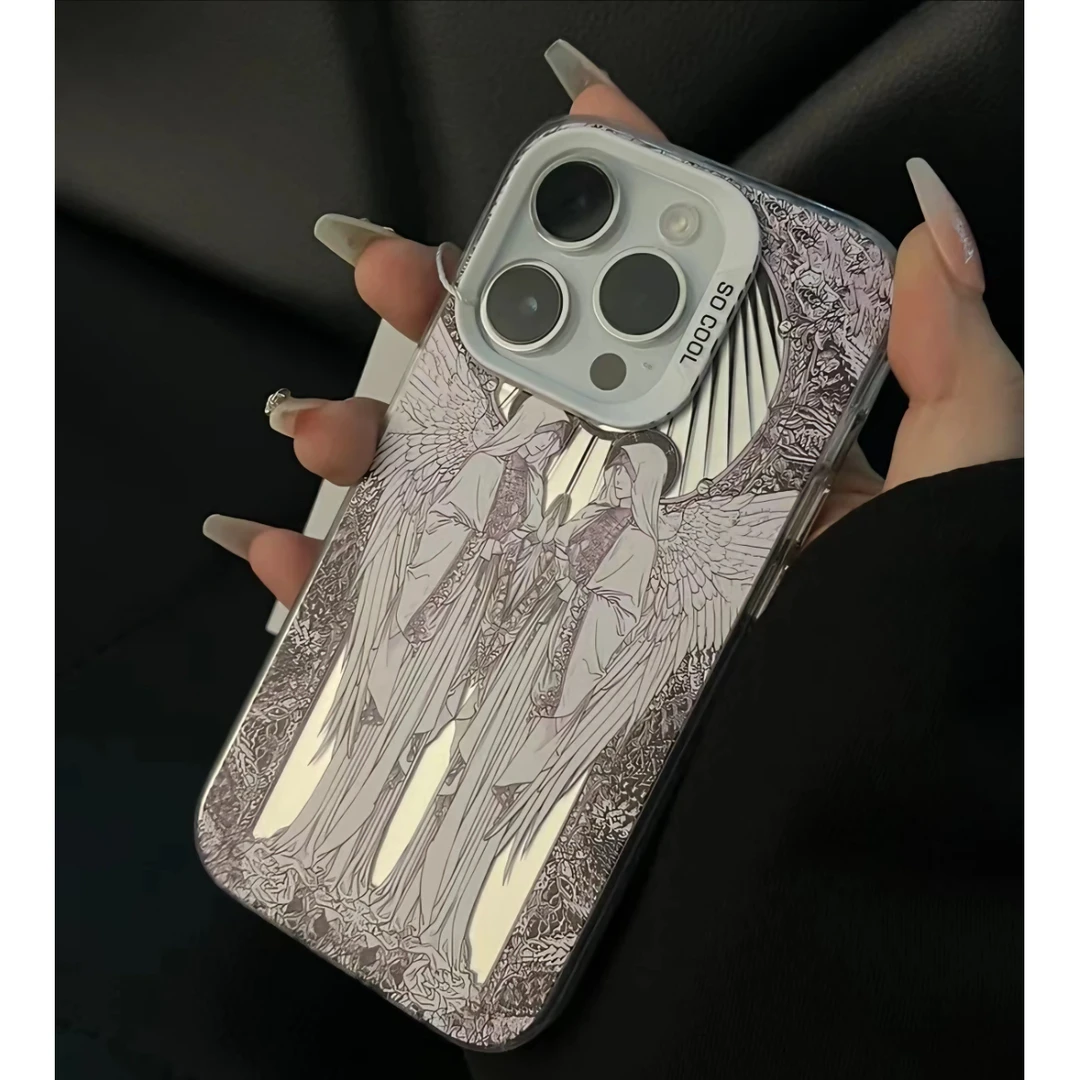 复古天使二次元iPhone15苹果13/14手机壳11高级华为vivo小米oppo