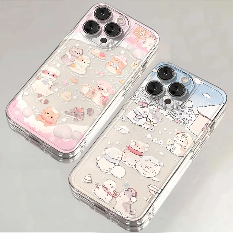 卡通情侣猫狗iPhone14苹果13手机壳15防摔11/12华为vivo小米oppo