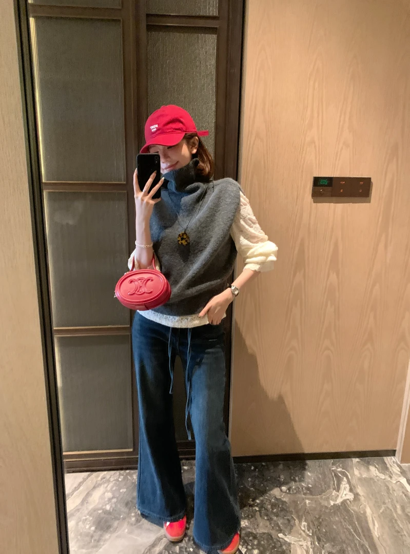 【芝士Cheese】弥漫半冬 高级极简风轻奢洋气高领针织无袖马甲毛衣