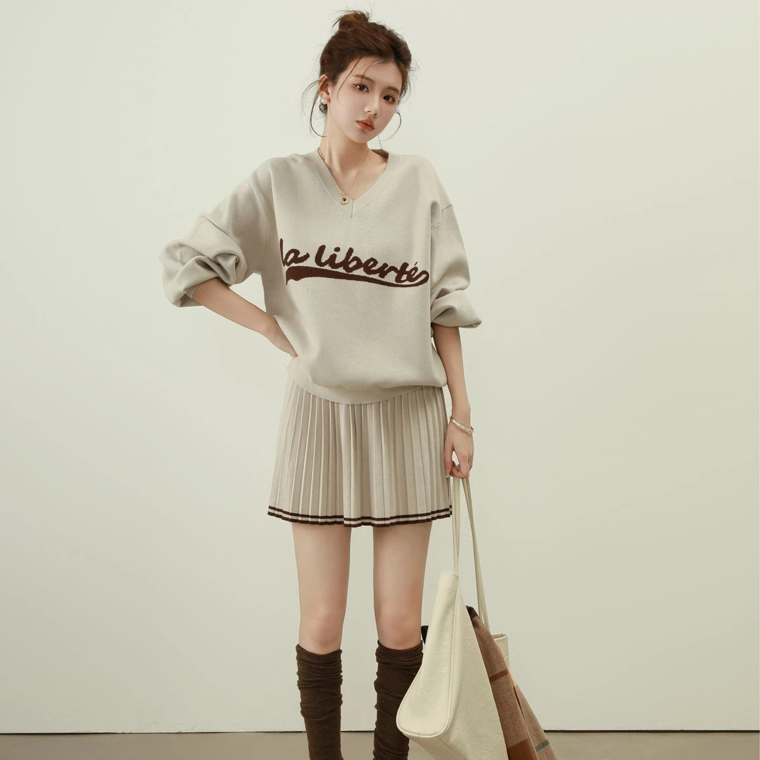 【芝士Cheese】柏林少女 慵懒法式气质毛衣套头显瘦卫衣百搭套装