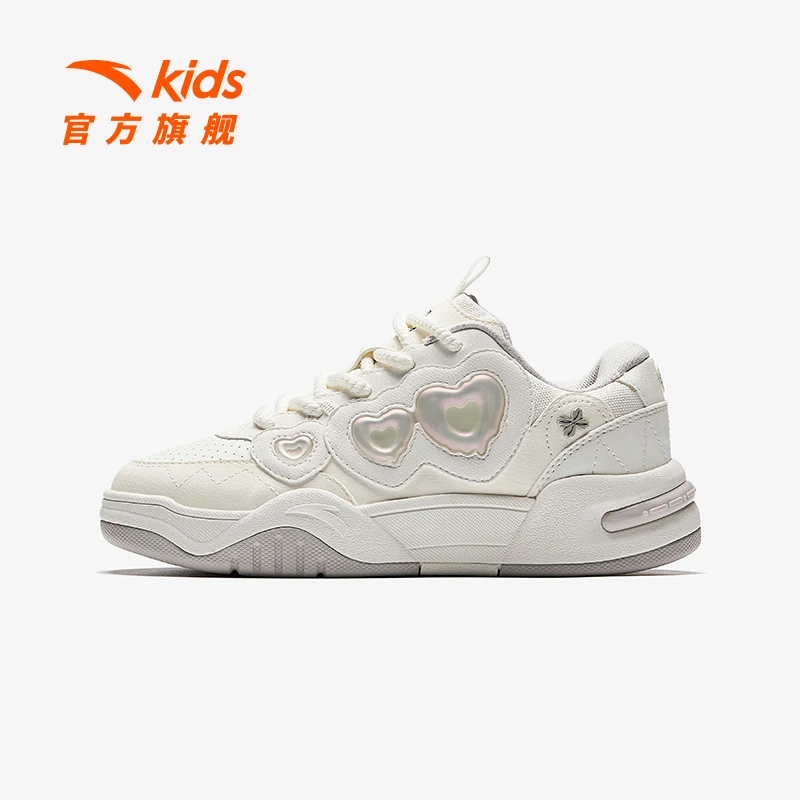 安踏儿童女大童板鞋2025网面舒适防滑耐磨青少年低帮休闲板鞋潮H