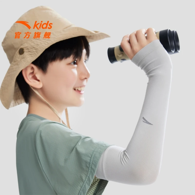 安踏儿童冰袖休闲透气夏季防晒袖套时尚防紫外线户外薄款透气