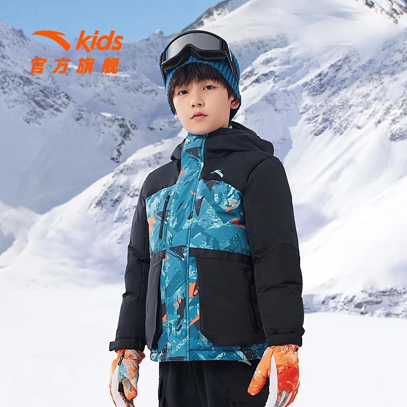 安踏儿童极寒系列热返科技4.0羽绒服2025春季季男女大童保暖