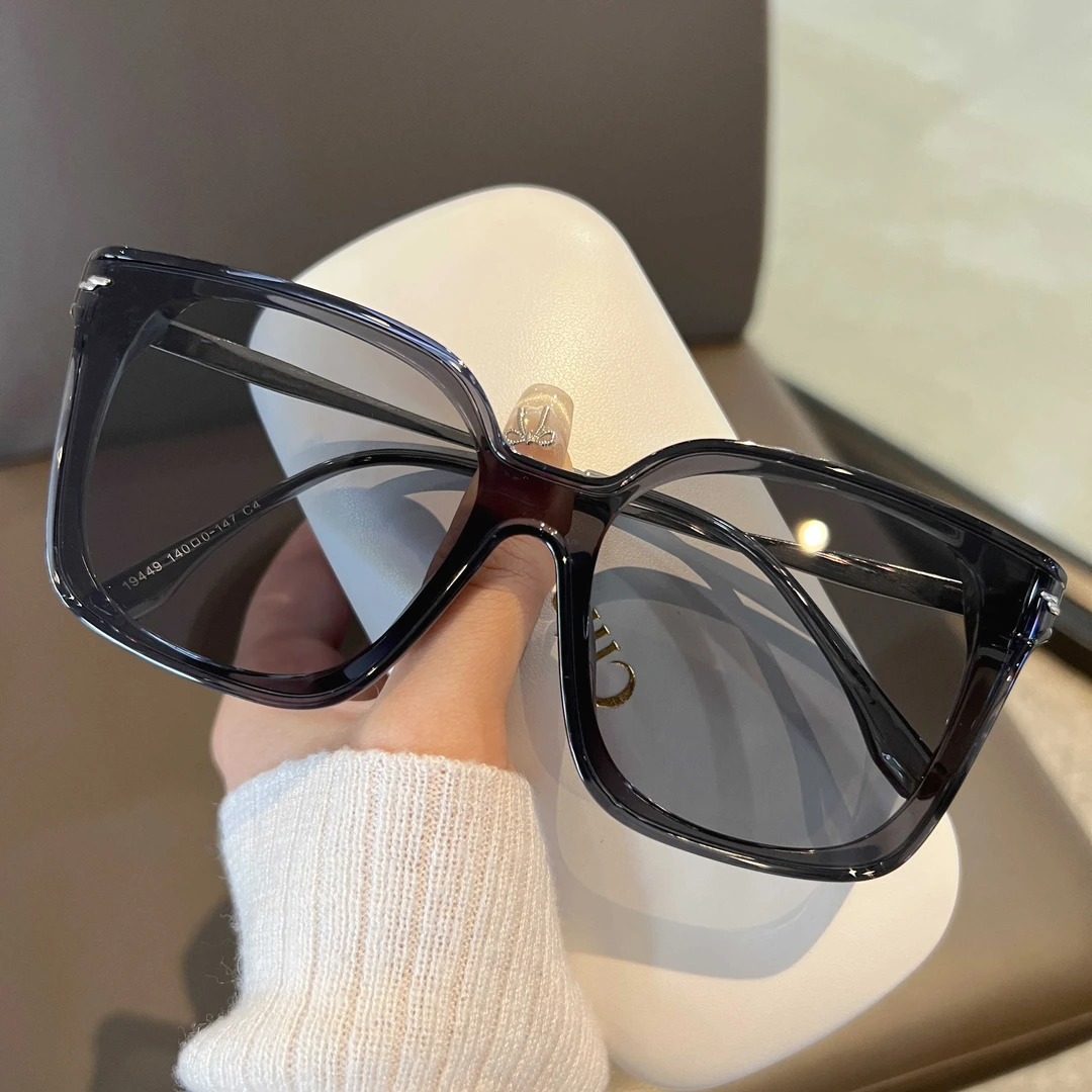 2024新款大脸茶色大框墨镜女款高级感显脸小黑框太阳镜男防紫外线