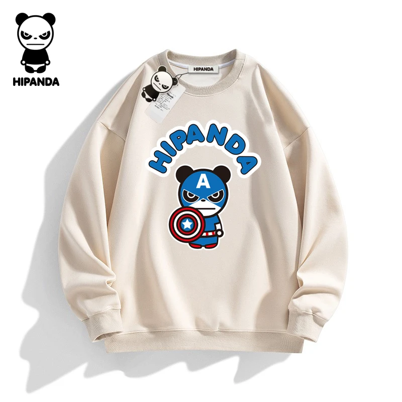 HiPanda你好熊猫卫衣男春秋季新款宽松圆领长袖印花休闲上衣服