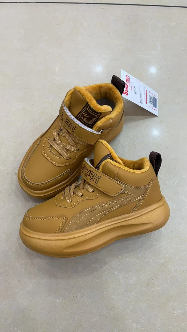 秋冬款男童加绒运动鞋时尚百搭高帮保暖休闲鞋