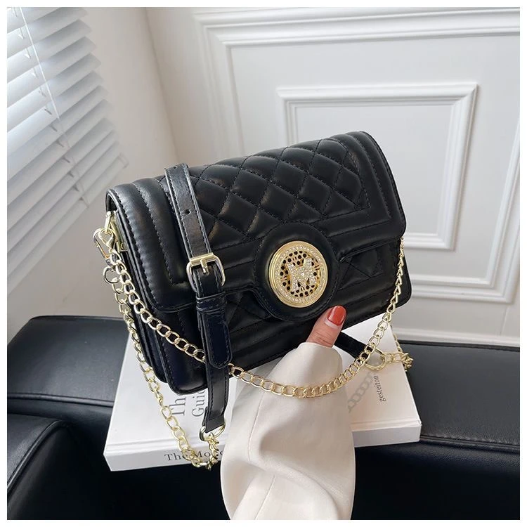 轻奢质感链条包女时尚绣线方包潮流斜挎包